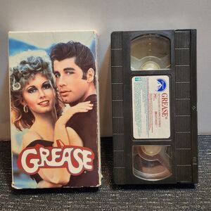 Grease Movie VHS Tape John Travolta Olivia Newton John Musical